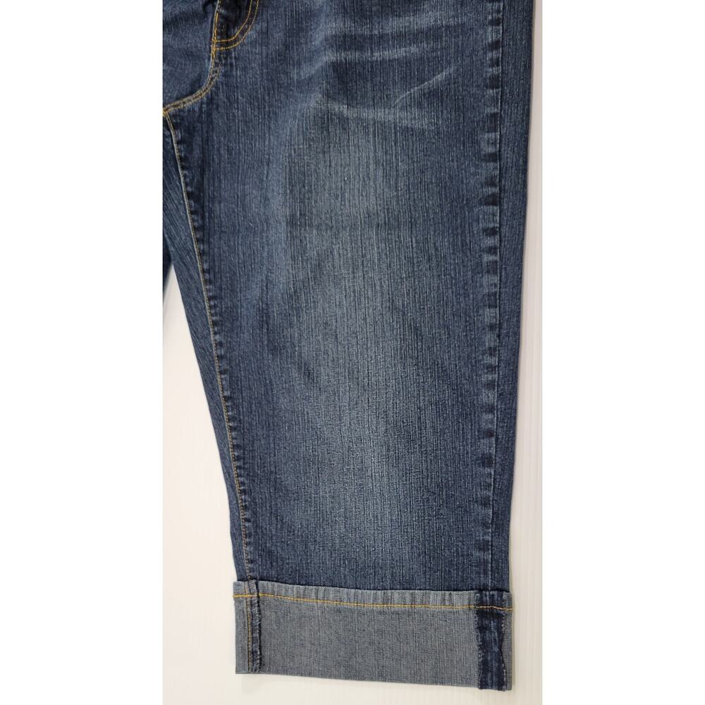 L) Daihong Women Capri Cuffed Denim Jeans Size 16 - Picture 10 of 10